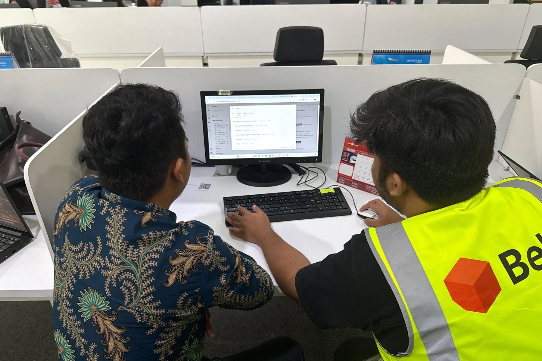 A Belli team member at the Lion Air helpdesk
